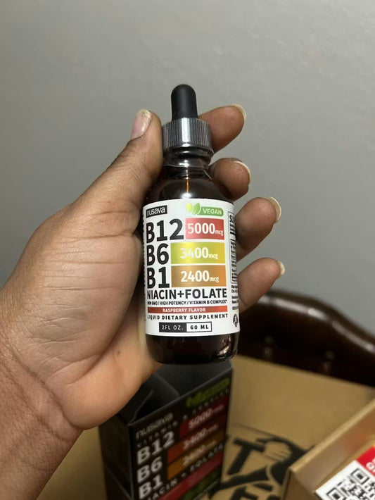 VITAMINA B12 5 EN 1 TIPO GOTERO - SABOR FRAMBUESA 60ML